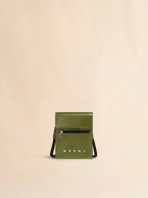 Green pouch with shoelace strap - Shoulder Bags