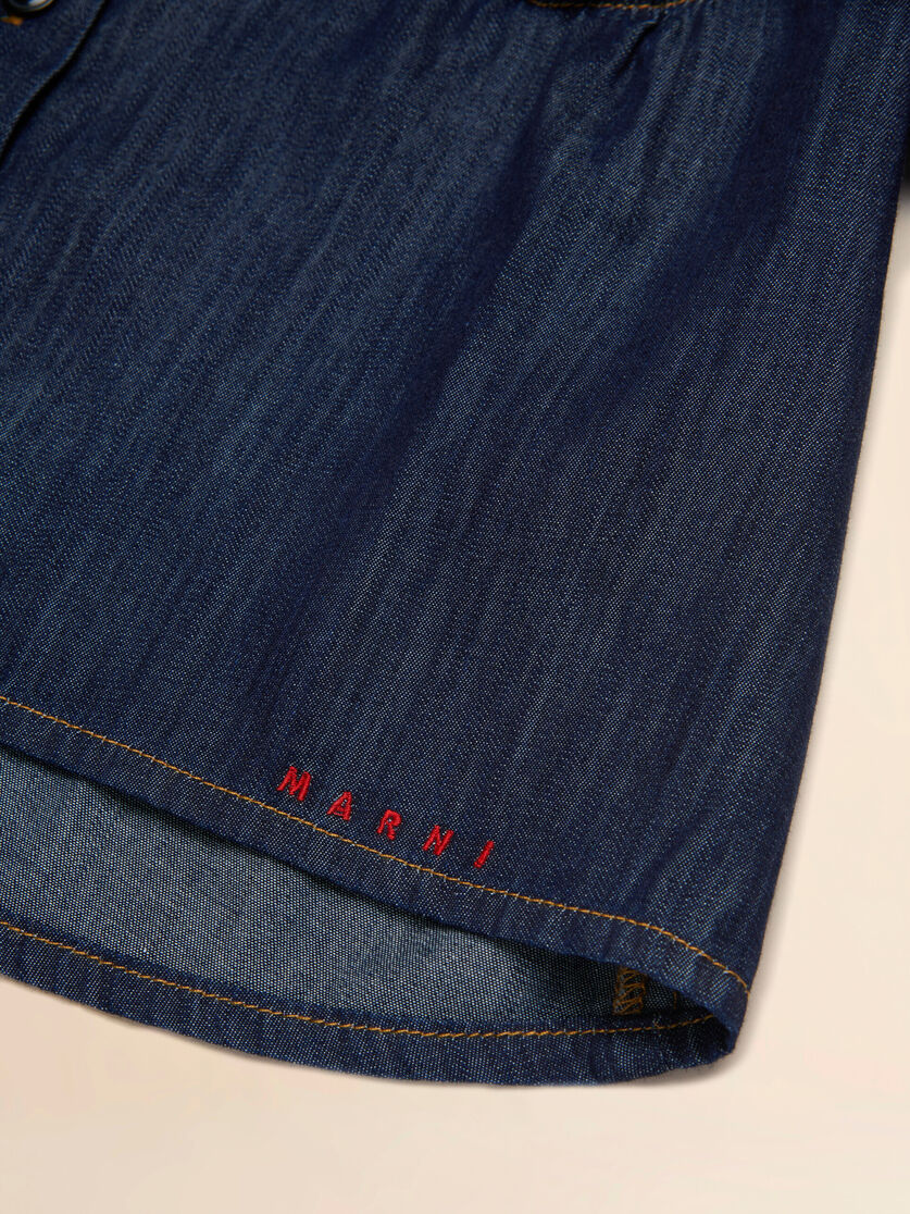 Dunkles Denimhemd mit Strasssteinen - Hemden - Image 4