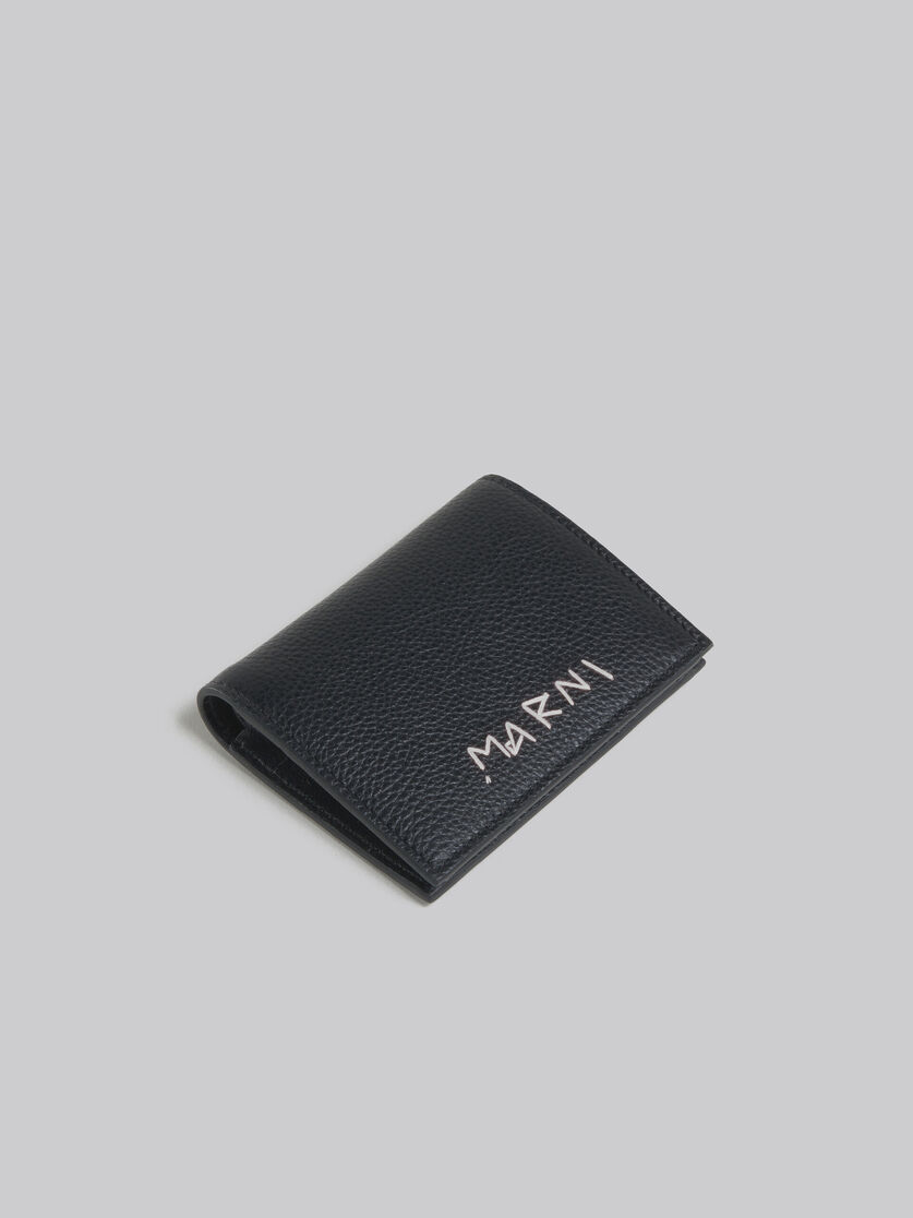 Black leather bifold wallet with Marni mending | Marni