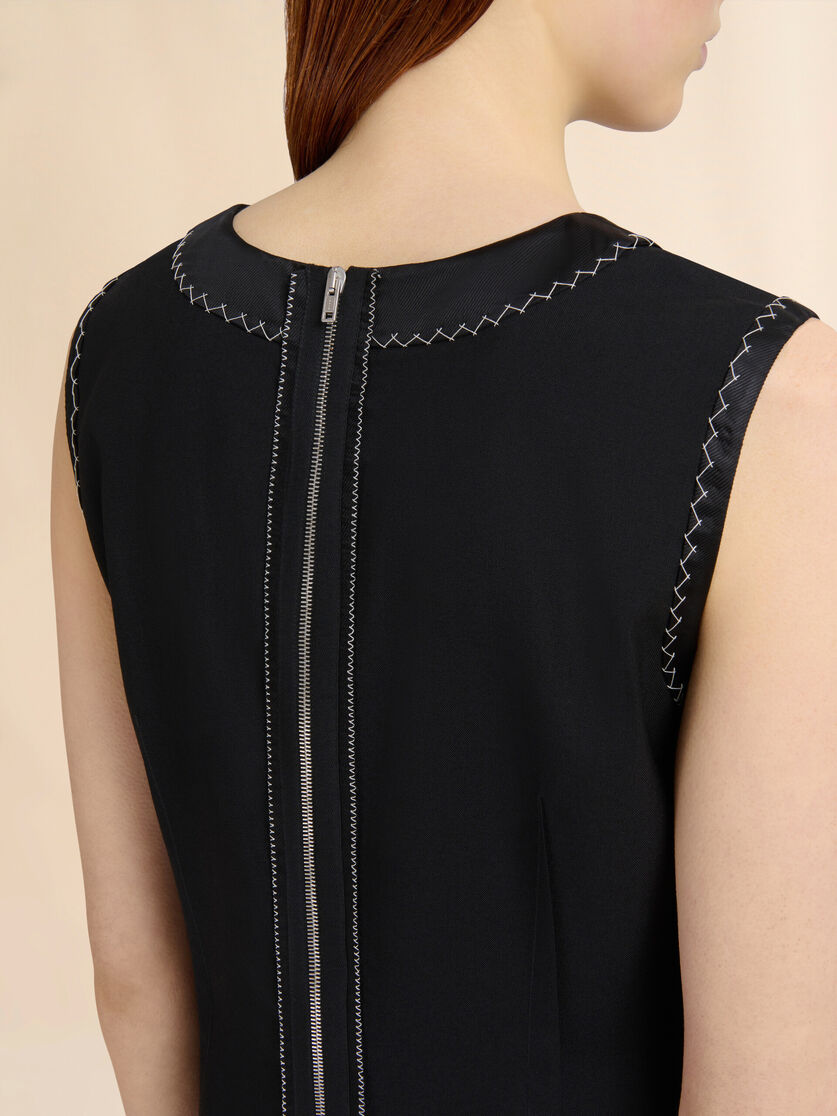 Black wool inside-out dress - Dresses - Image 5