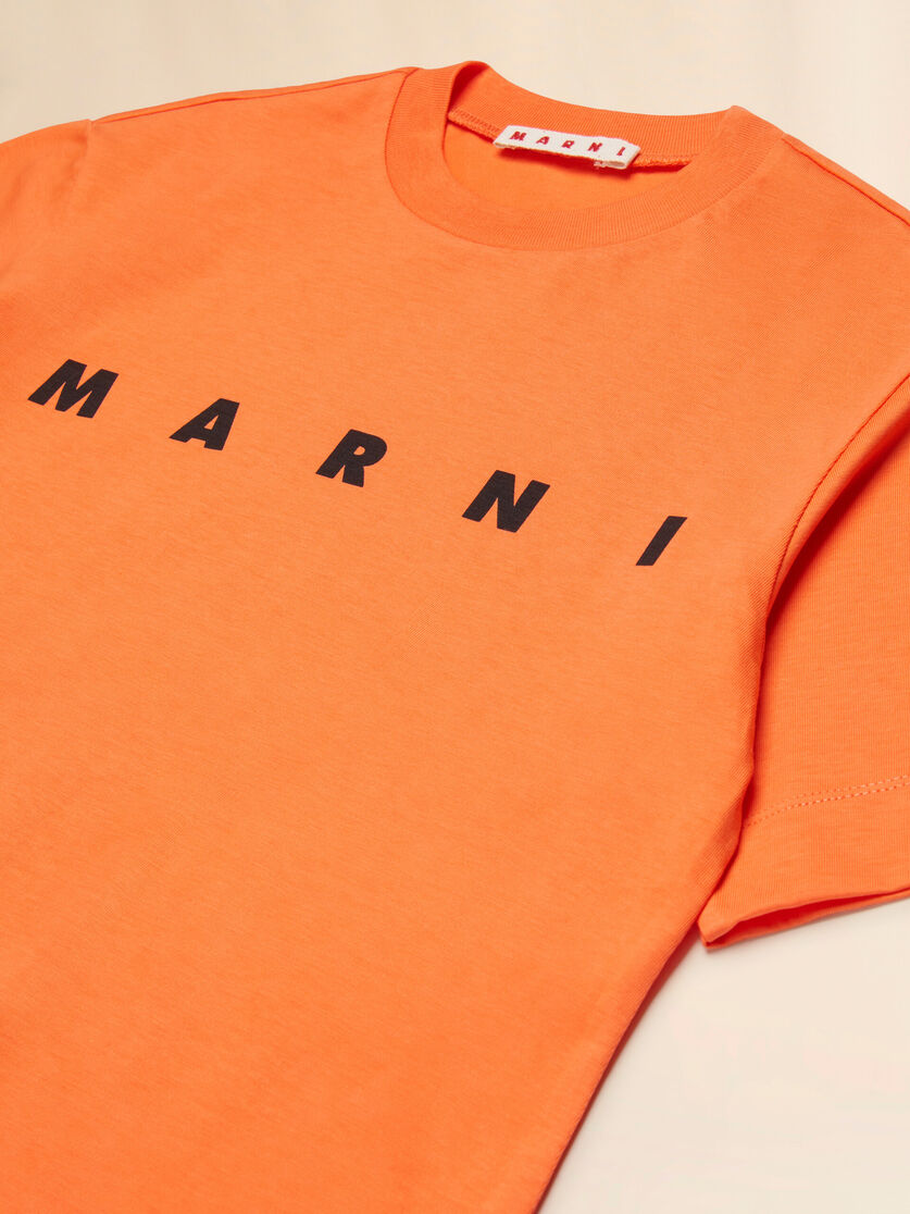 Orange cotton t-shirt with logo, Image 3