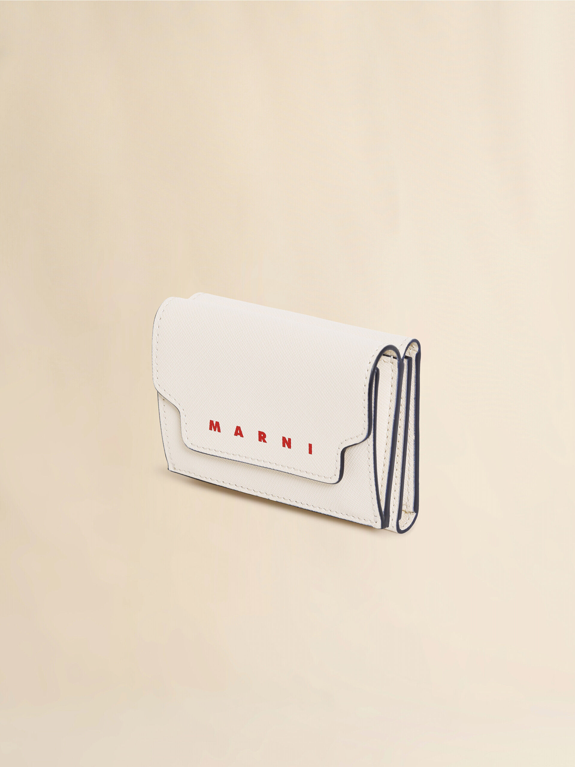 marni 財布　ボア　ホワイト ホワイト サフィアーノレザー製三つ折りウォレット | Marni