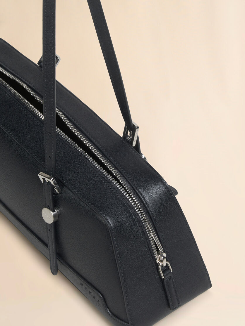 Black leather Dot long duffle bag - Shoulder Bag - Image 4