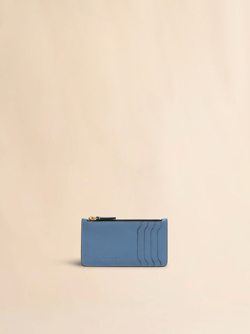 Grey leather card case - Wallets - Image 1