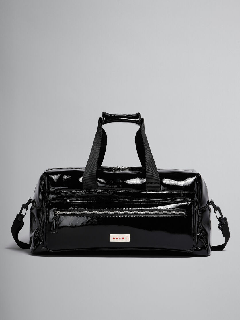 Bey duffle bag in black patent - Travelling Bag - Image 1