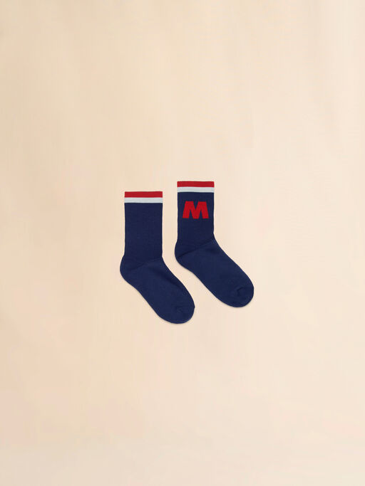 Blue terry socks with logo - Socks
