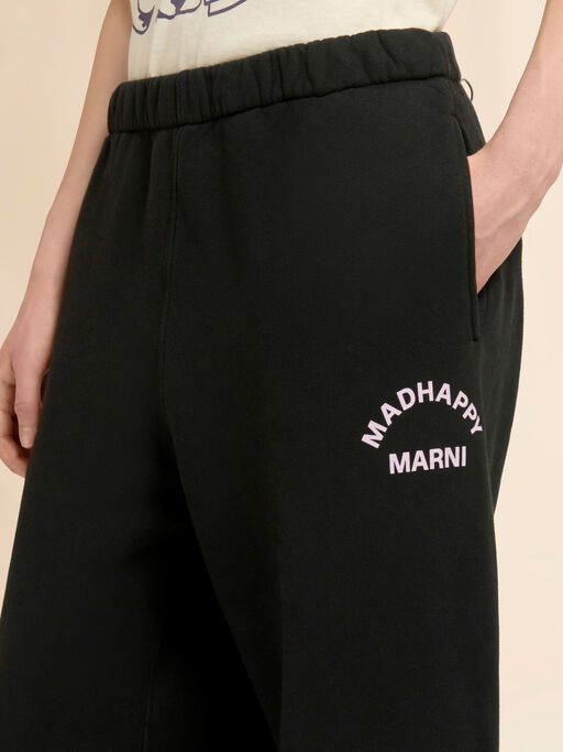 Marni + Madhappy black cotton sweatpants with animal print - Pants