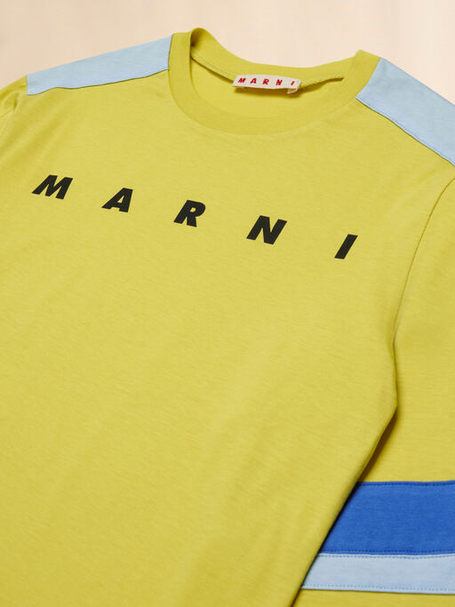 Yellow long-sleeved T-shirt with sleeve stripes - T-shirts
