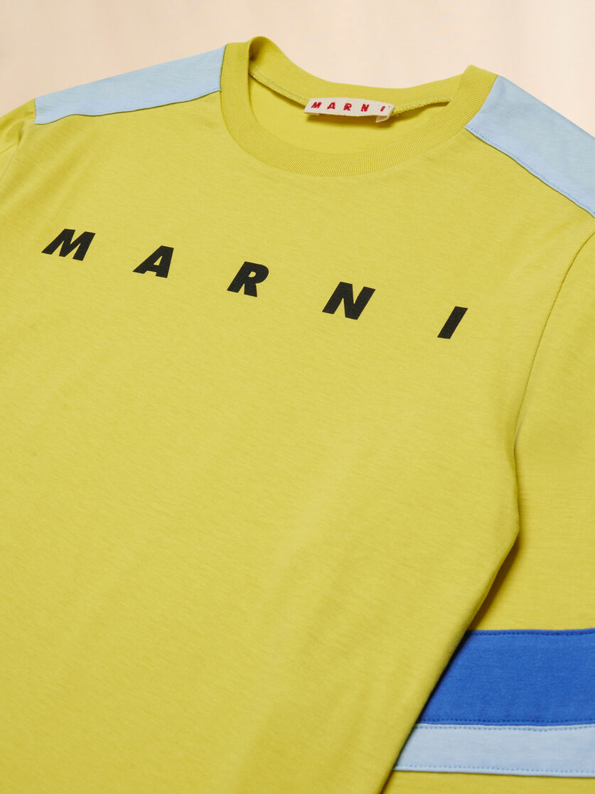 Yellow long-sleeved T-shirt with sleeve stripes - T-shirts - Image 3
