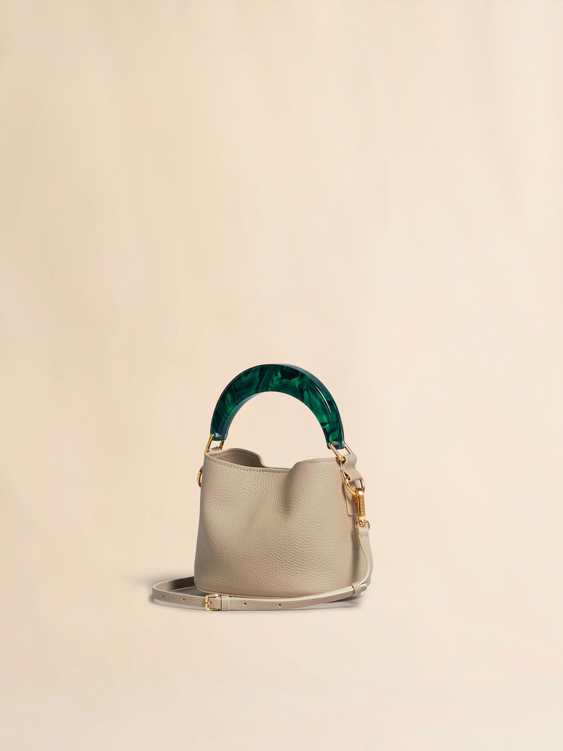 ベージュ レザー製Veniceミニバケットバッグ | Marni