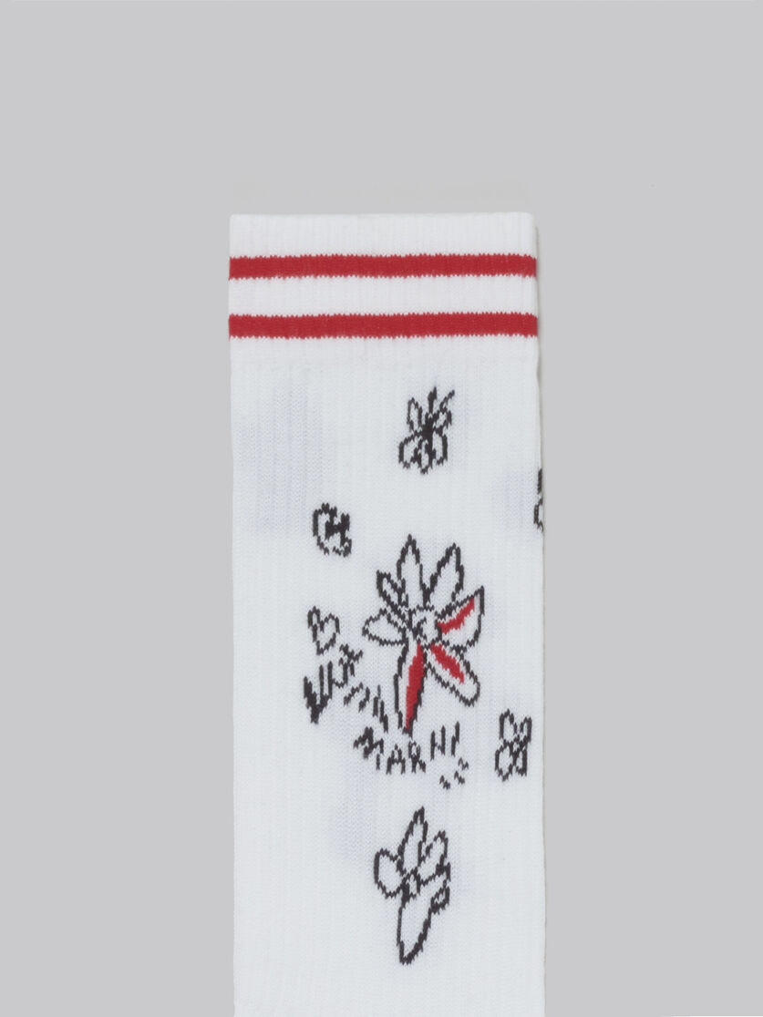 White socks with Day Dreaming floral design - Socks - Image 3
