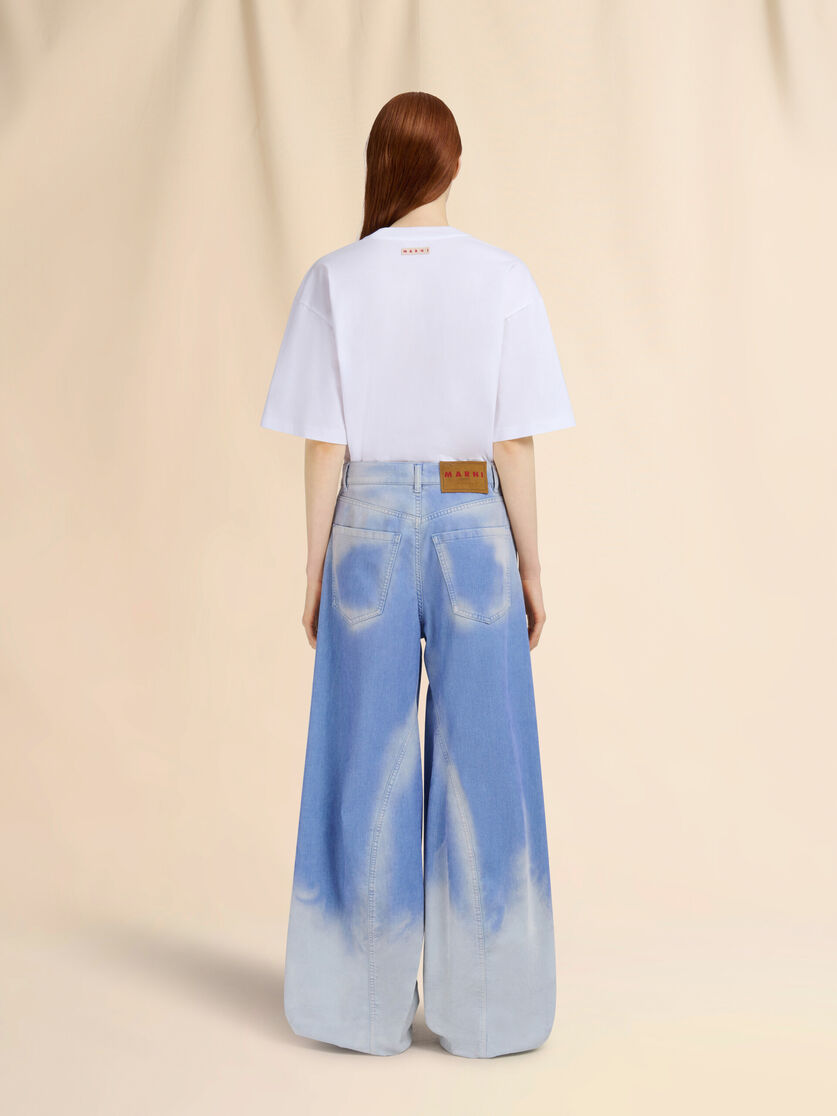 Blue flocked denim twisted jeans - Pants - Image 3