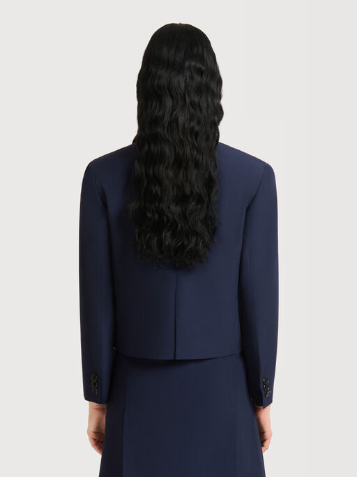 Deep blue techno wool jacket - Jackets
