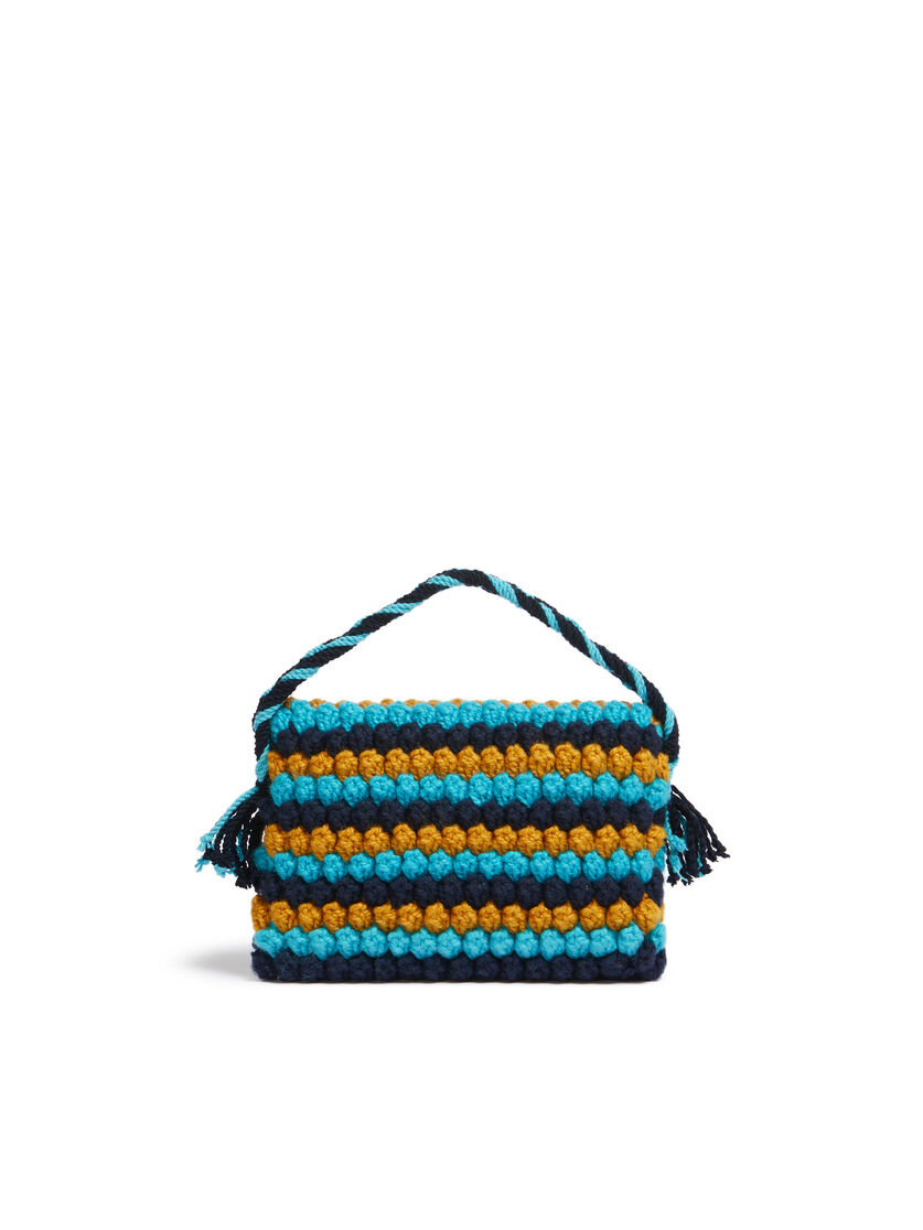 Blue Striped Crochet Marni Market Bread Handbag - Shopping Bags - Image 3