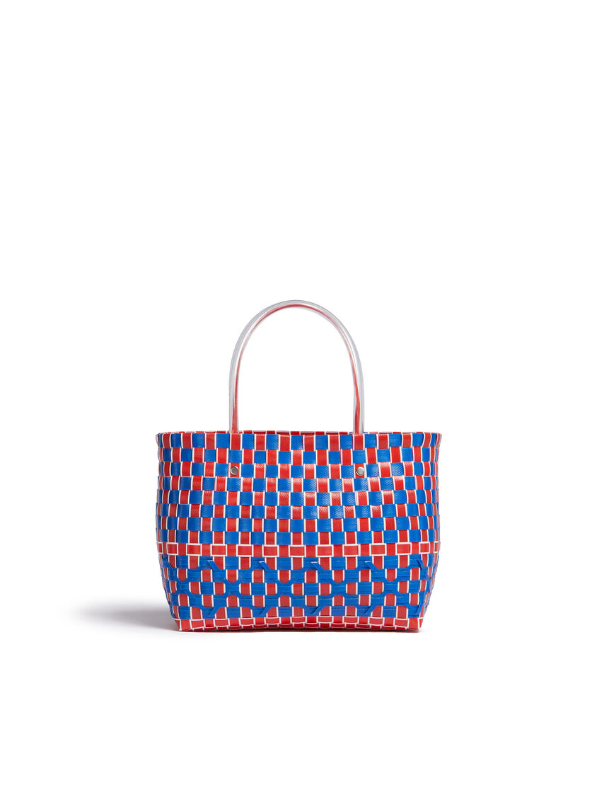 Blue and red woven MARNI MARKET OVAL bag - Shopping Bags - Image 3
