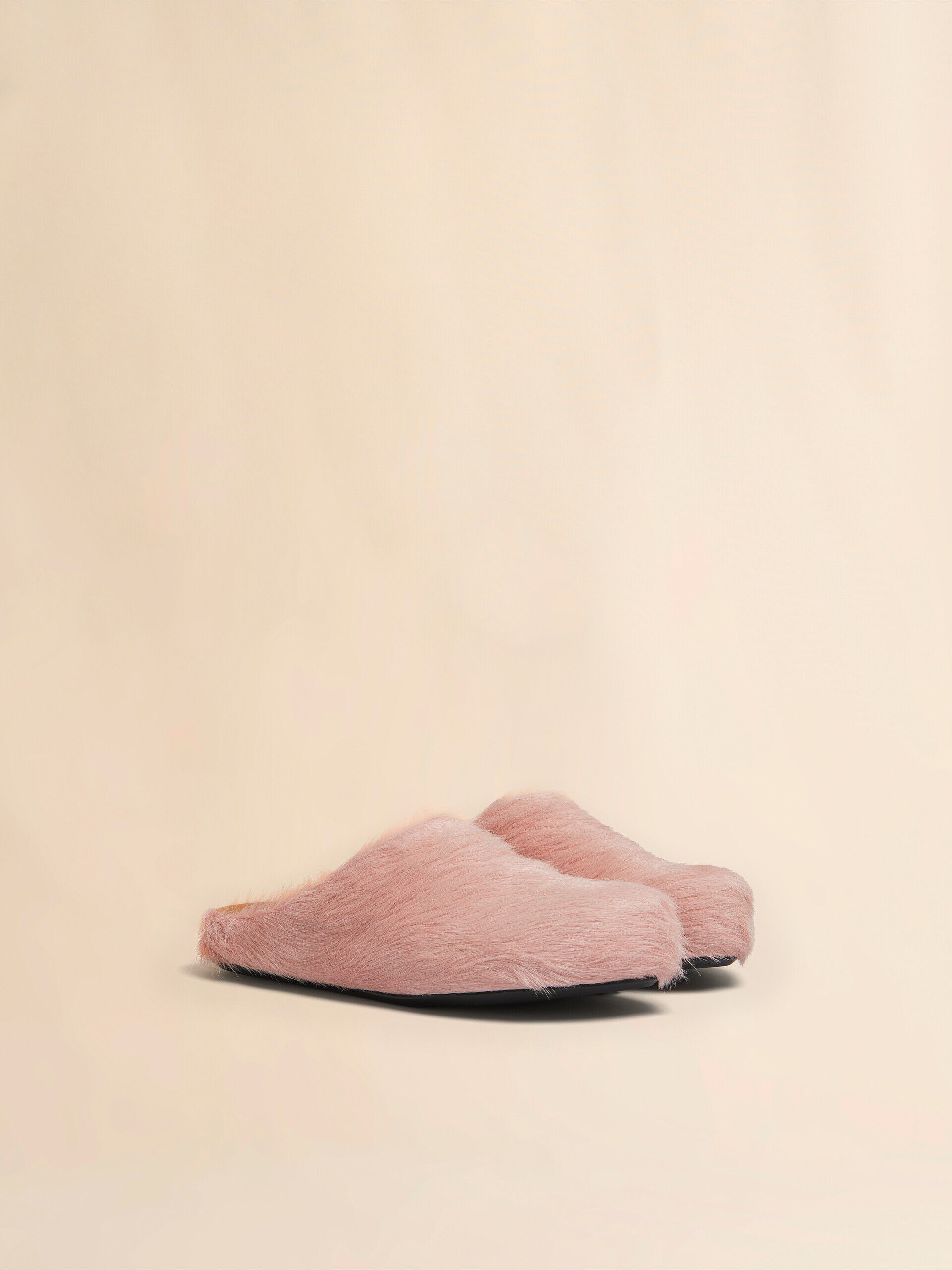 Pink long hair calfskin Fussbett sabot | Marni