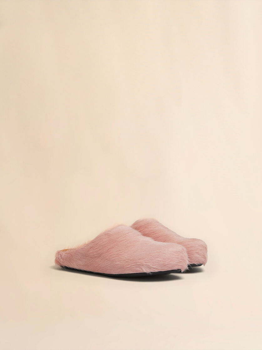 Blue long-hair calfskin Fussbett sabot - Clogs - Image 2