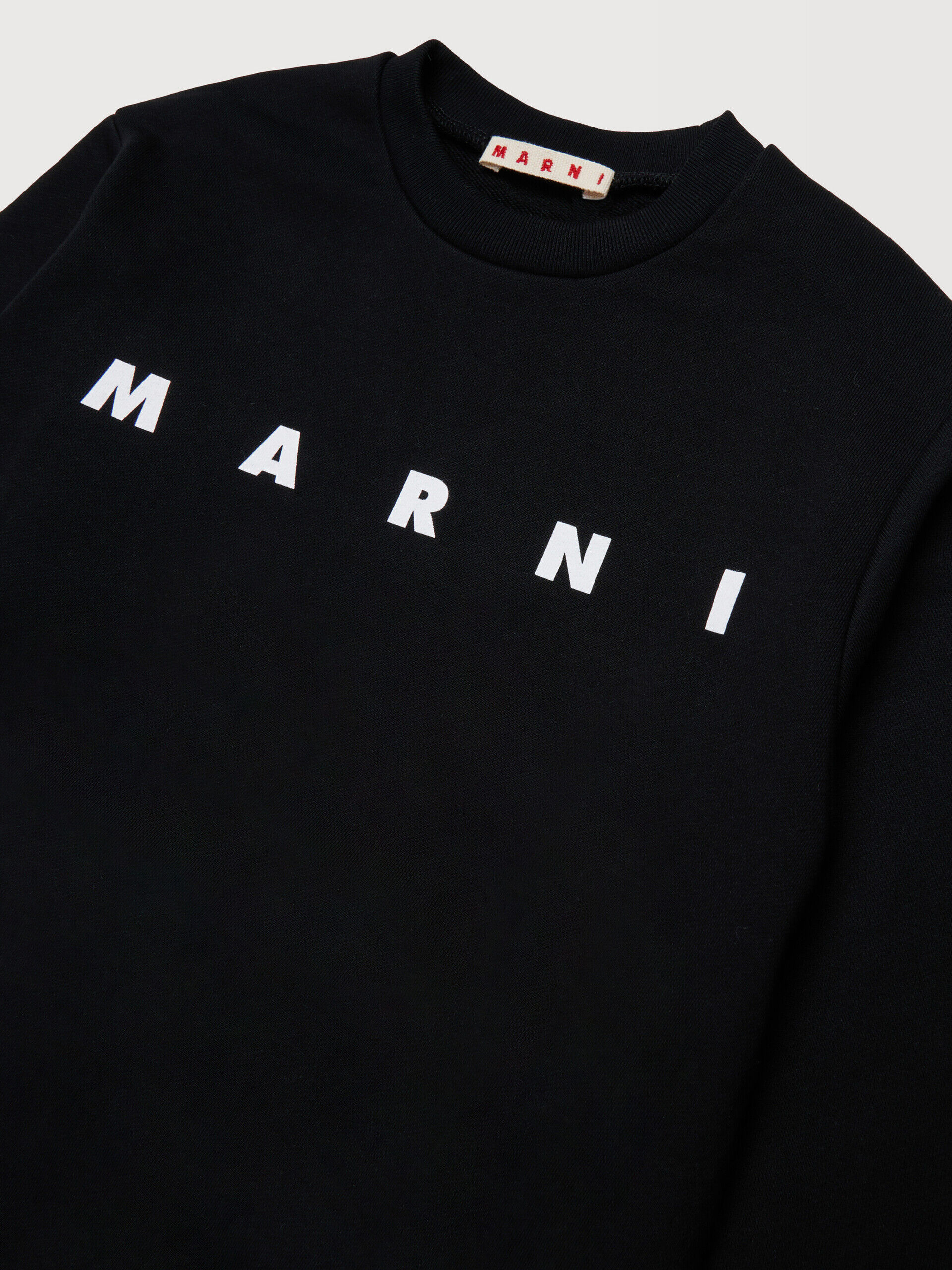 Black cotton sweatshirt with bold Marni logo | Marni