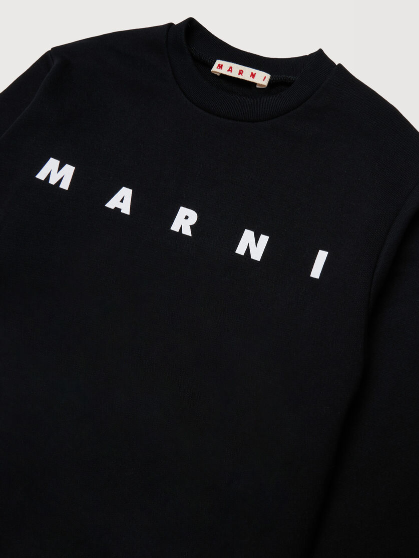 Black cotton sweatshirt with bold Marni logo, Image 3