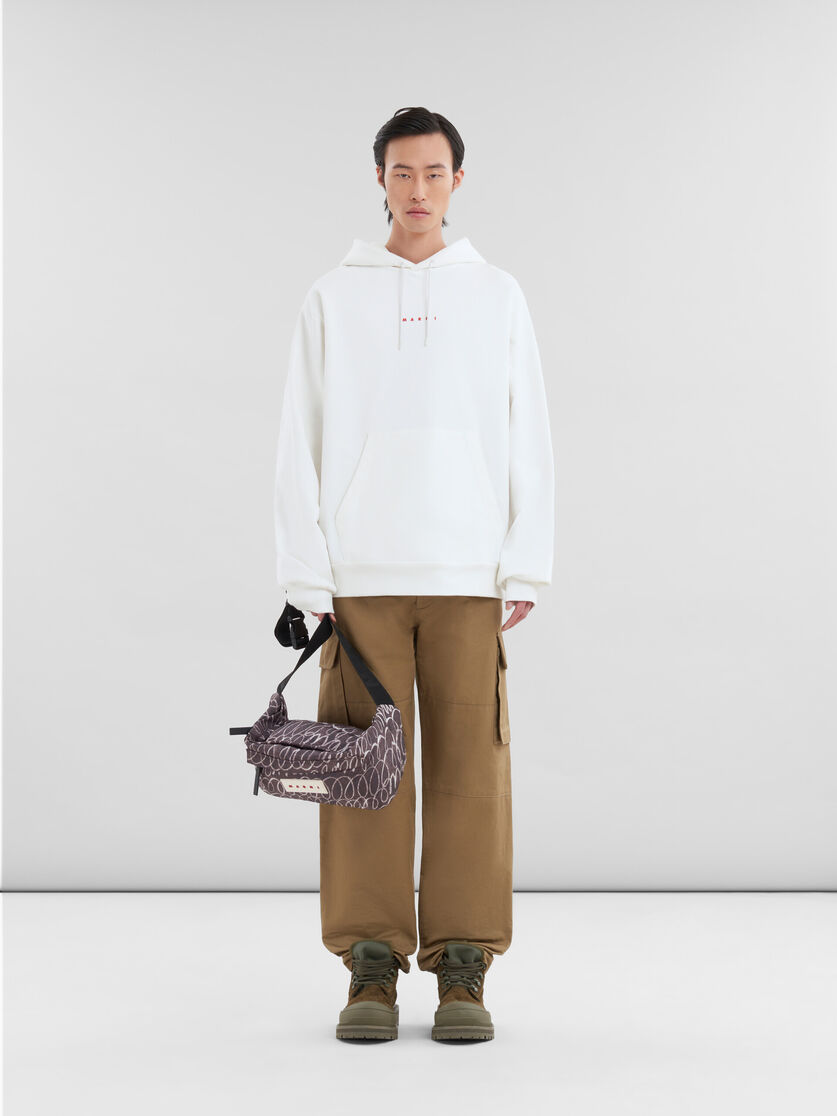Schwarze Gürteltasche Puff mit Marni Scribble-Print | Marni