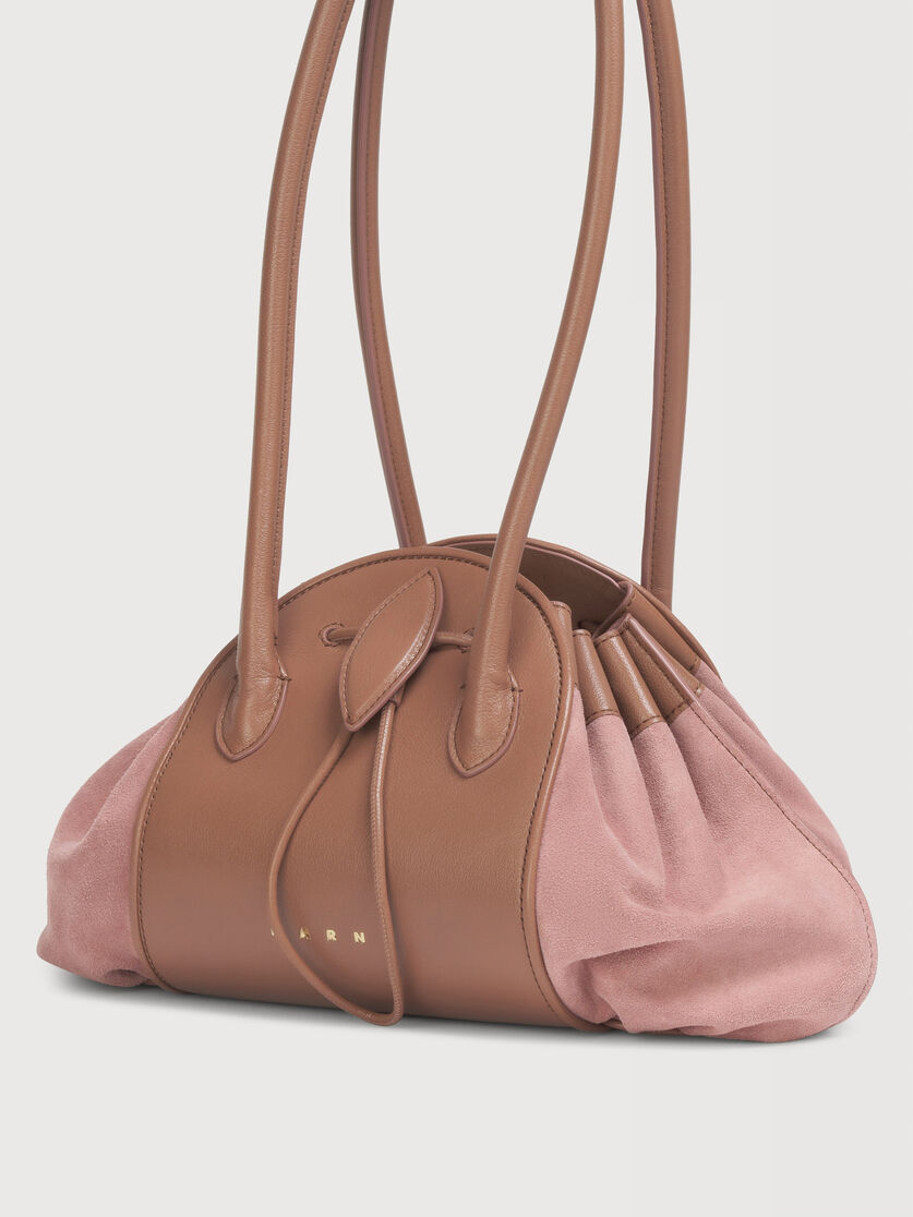 Pink leather and suede Tulipea shoulder bag, Image 4