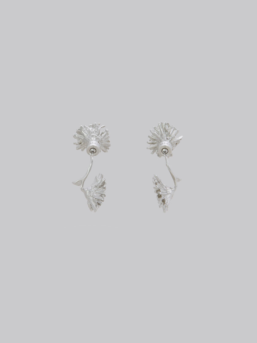 Metal daisy earrings with crystals - Earrings - Image 3