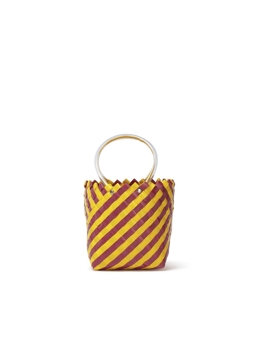 MARNI MARKET TAHA bag in yellow and turquoise woven material - Shopping Bags - Image 3