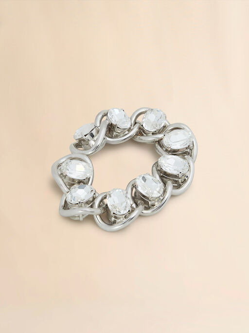 Chunky chain bracelet with rhinestones - Bracelets