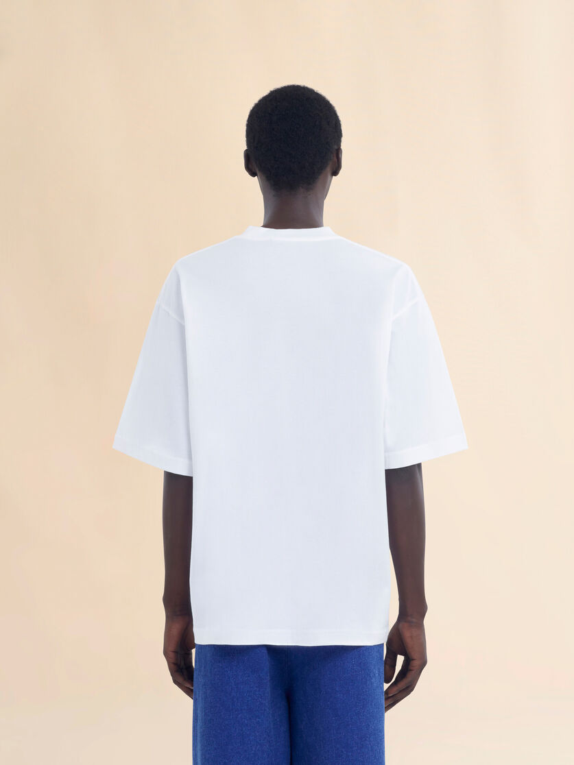 White organic cotton T-shirt with Marni Symbol - Shirts - Image 3