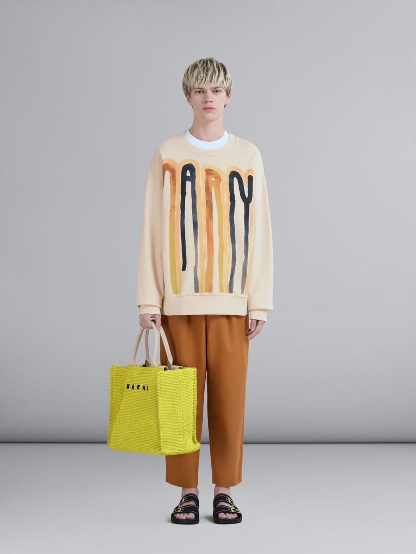 Shopping tote in raffia-effect fabric - Shopping Bags - Image 2