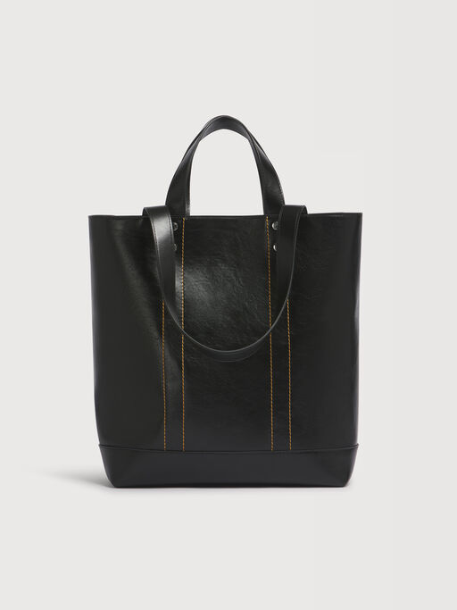 Black leather N/S tote bag - Shopping Bags