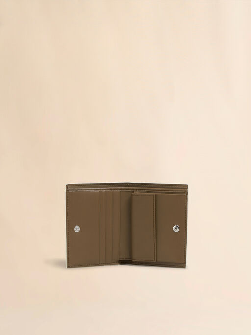 Ivory leather bifold wallet with Marni Mending embroidery - Wallets