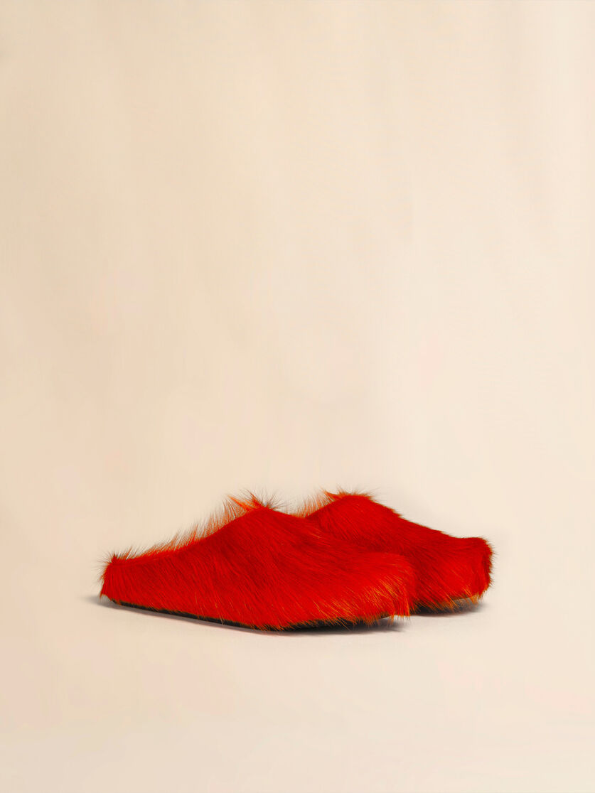Mocasín sin talón de piel de becerro azul efecto pelo sensación de pies descalzos - Zuecos - Image 2