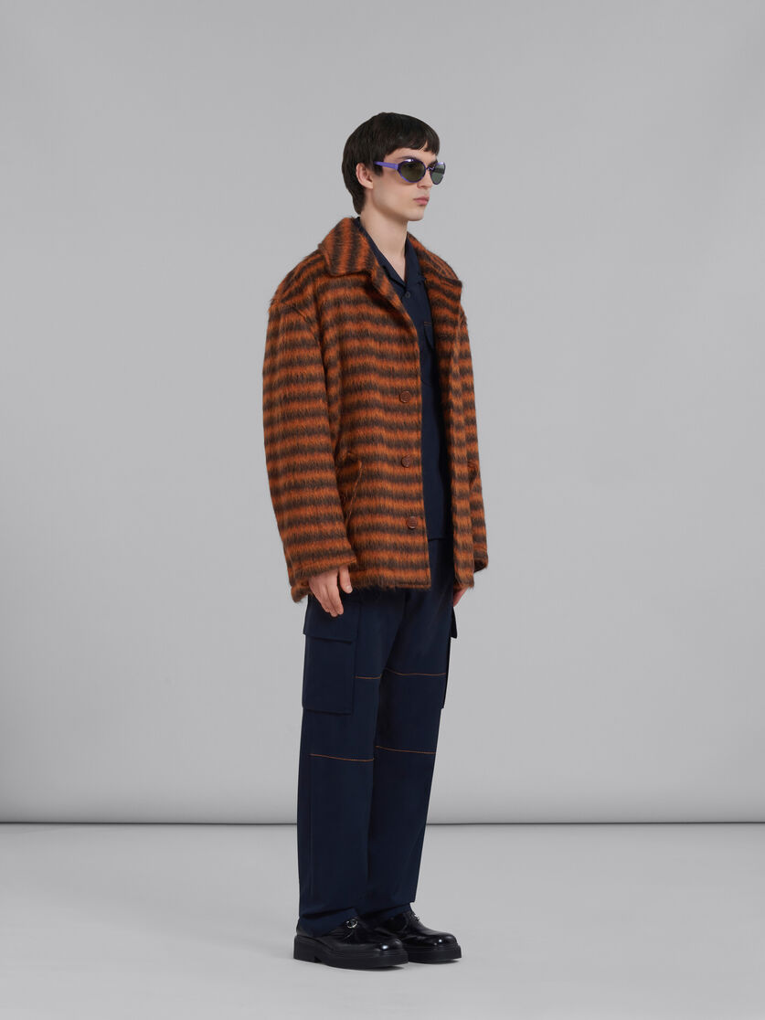 Blue tropical wool cargo pants with stitching | Marni