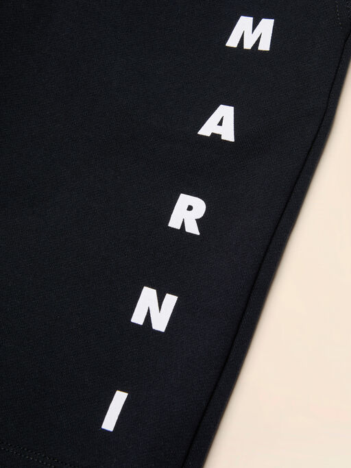 Bermuda in felpa nera con logo Marni - Pantaloni