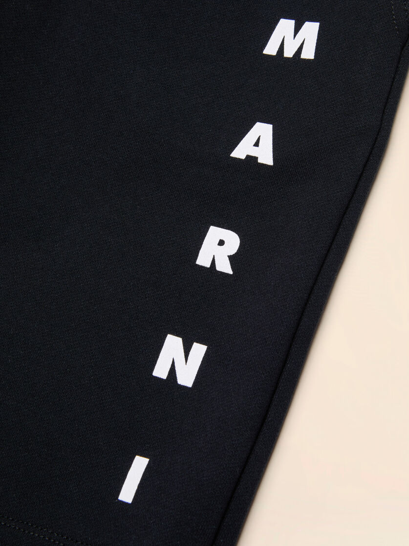 Bermuda in felpa nera con logo Marni, Image 4
