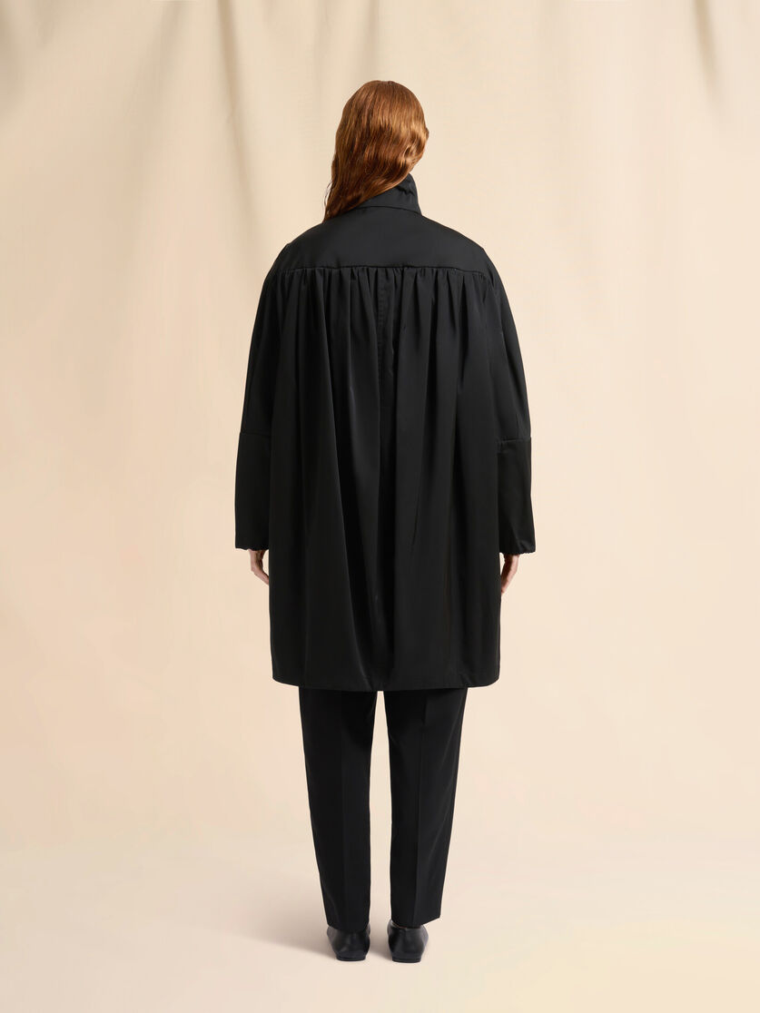 Black gathered taffeta parka - Jackets - Image 3