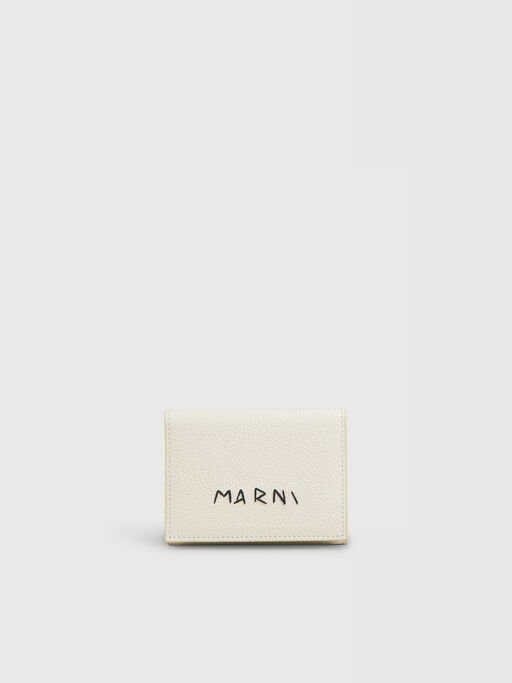 Ivory leather trifold wallet with Marni Mending - Wallets