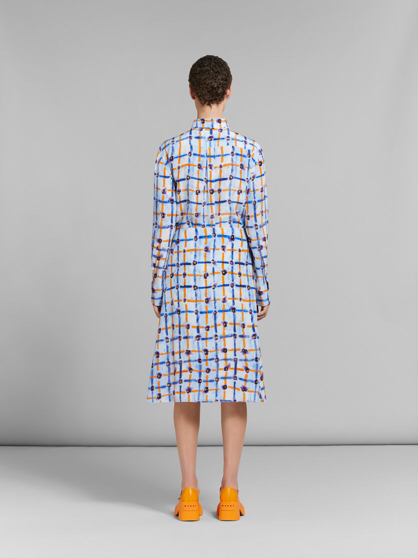 Light blue crêpe de chine midi skirt with Saraband print - Skirts - Image 3