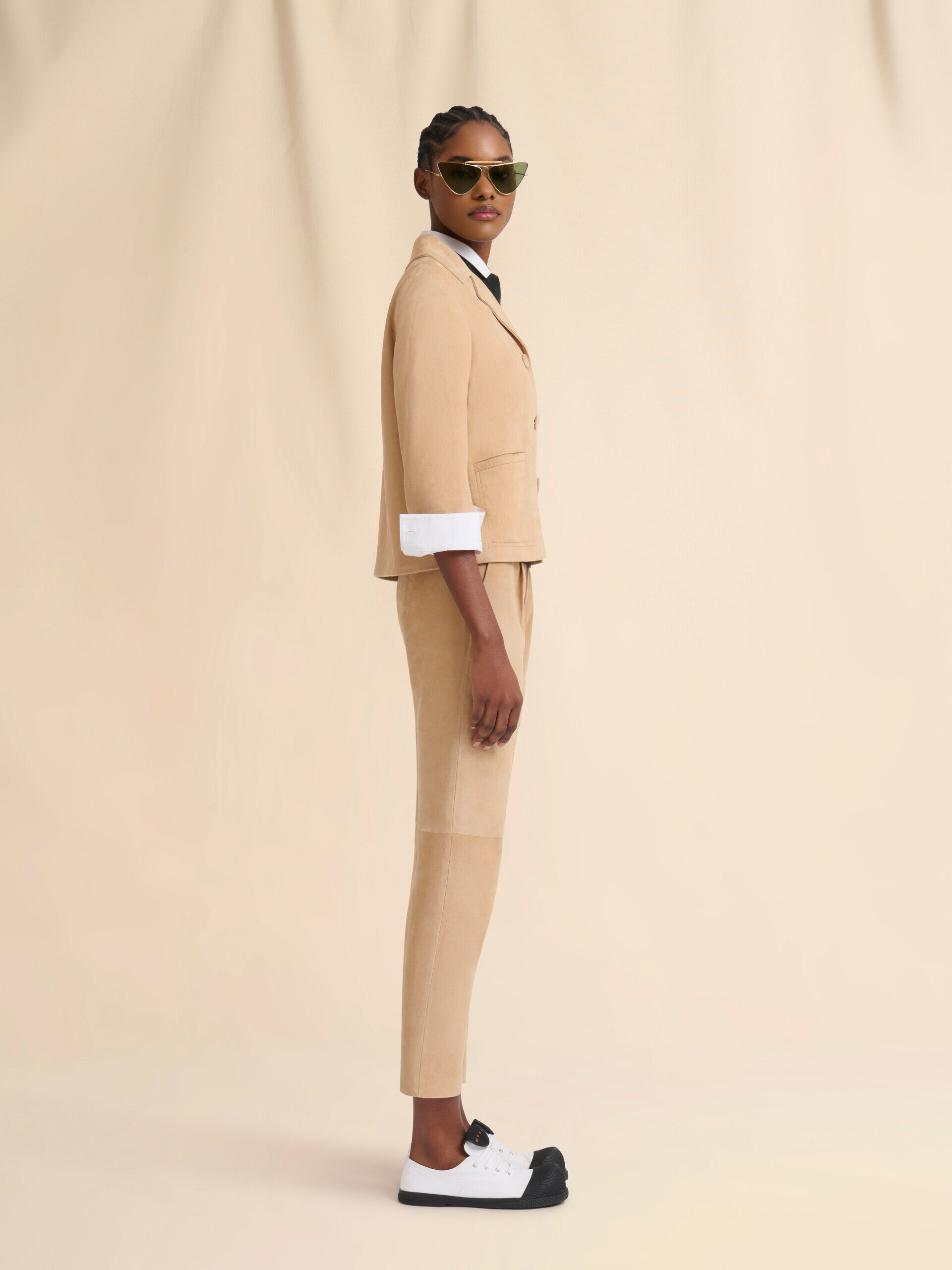 Camel suede boxy jacket | Marni