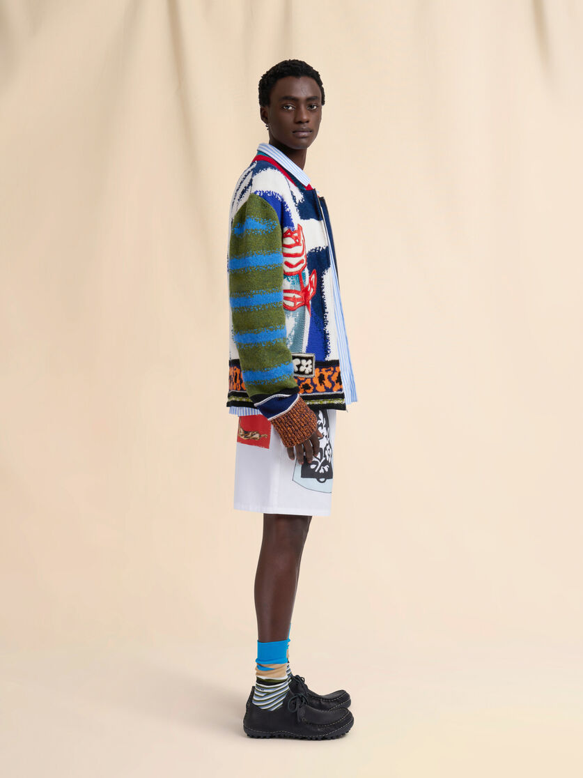 Light blue striped poplin bowling shirt - Shirts - Image 5