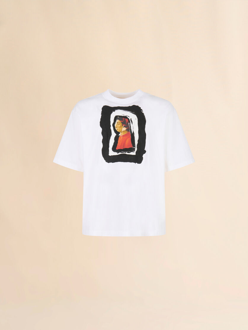 Weißes T-Shirt aus Baumwolle mit Dante-Print - Hemden - Image 1