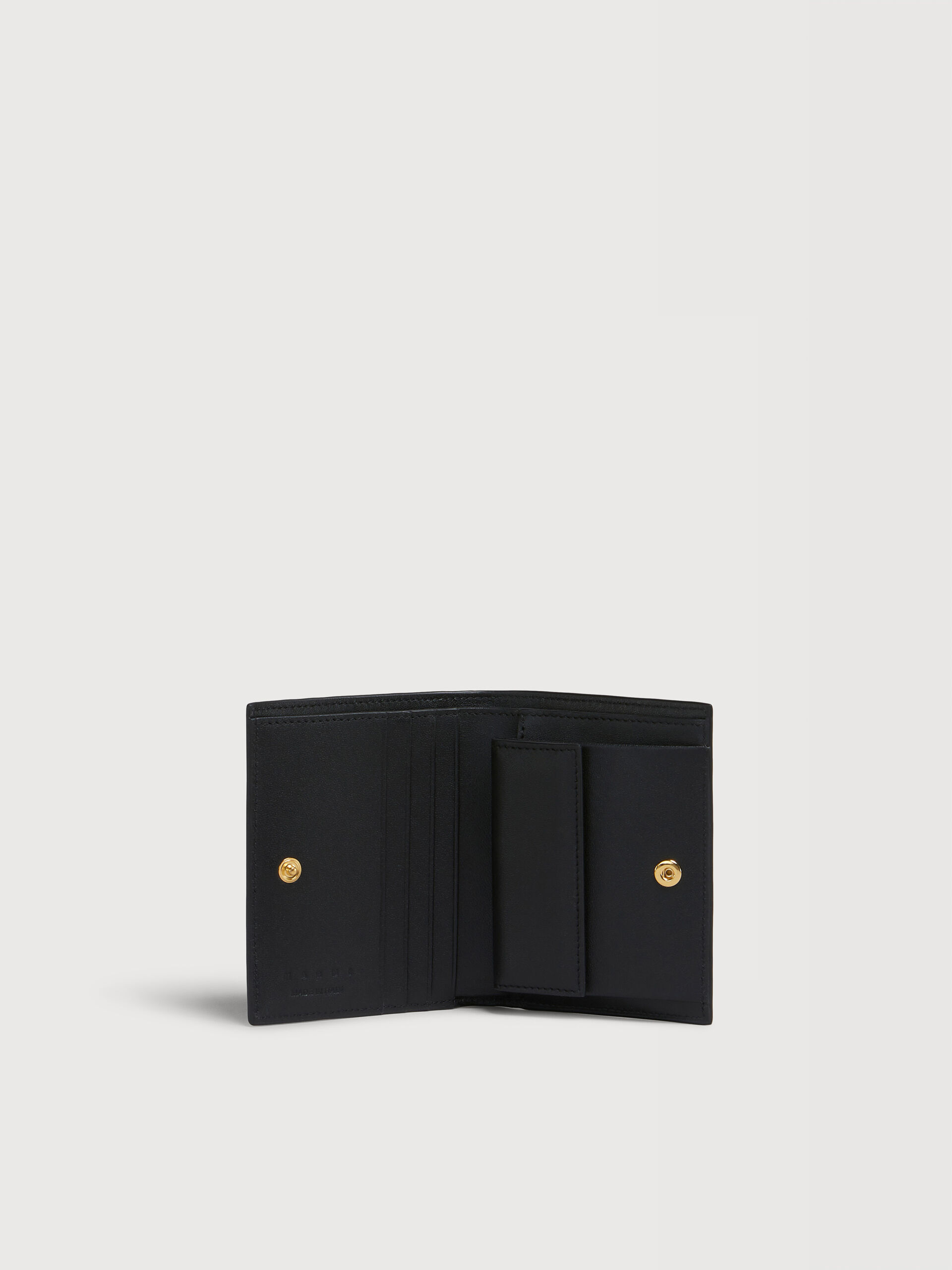 ブラック レザー製 Envelope 二つ折りウォレット | Marni