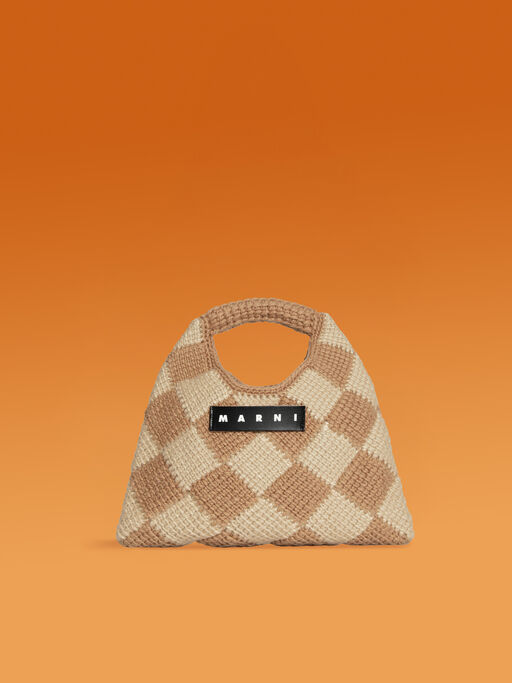 キャメル テックウール Marni Market Diamond ミニバッグ - ショッピングバッグ