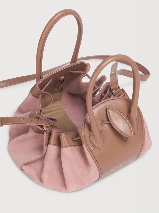 Pink leather and suede Tulipea small handbag - Shoulder Bag