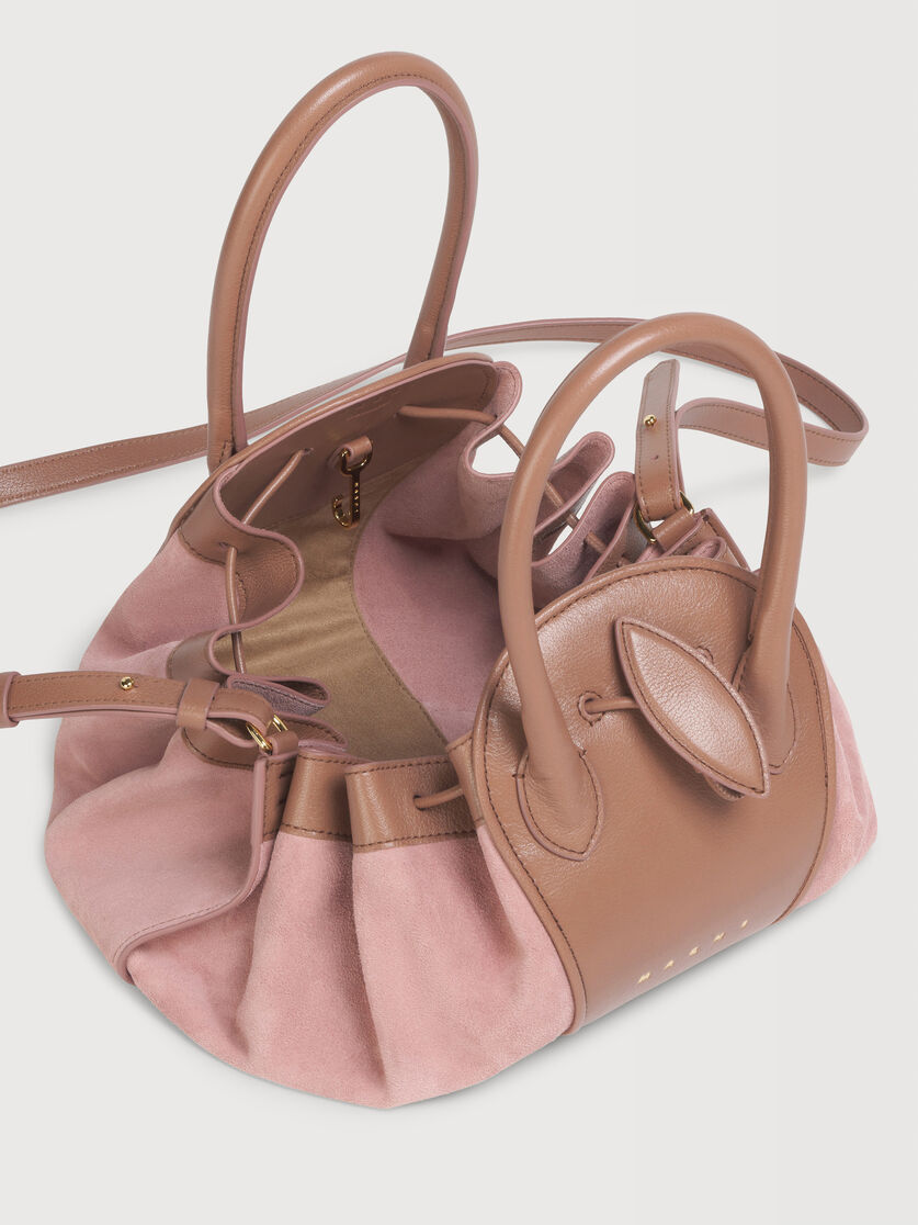 Pink leather and suede Tulipea small handbag, Image 3