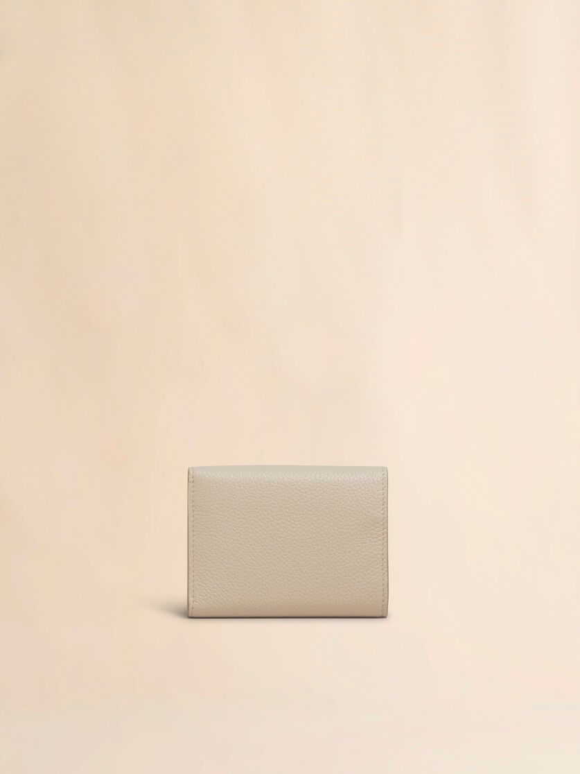 Black leather trifold wallet with Marni Mending embroidery - Wallets - Image 3