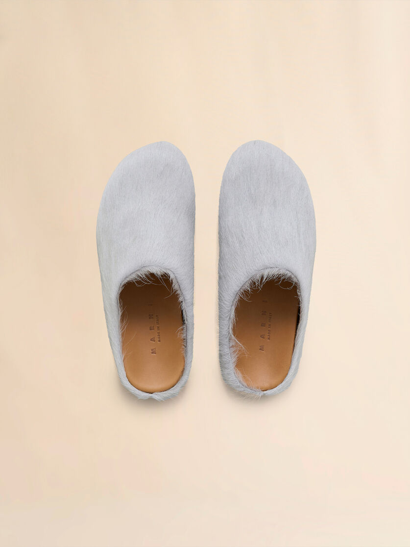 Blue long-hair calfskin Fussbett sabot - Clogs - Image 4