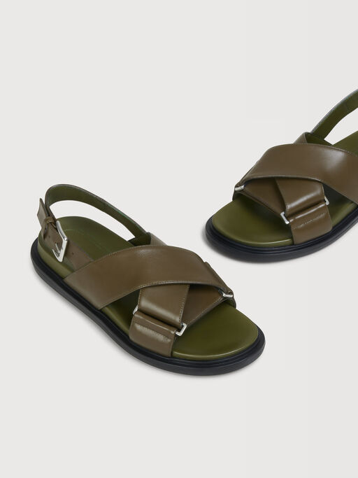 Deep green leather Fussbett - Sandals