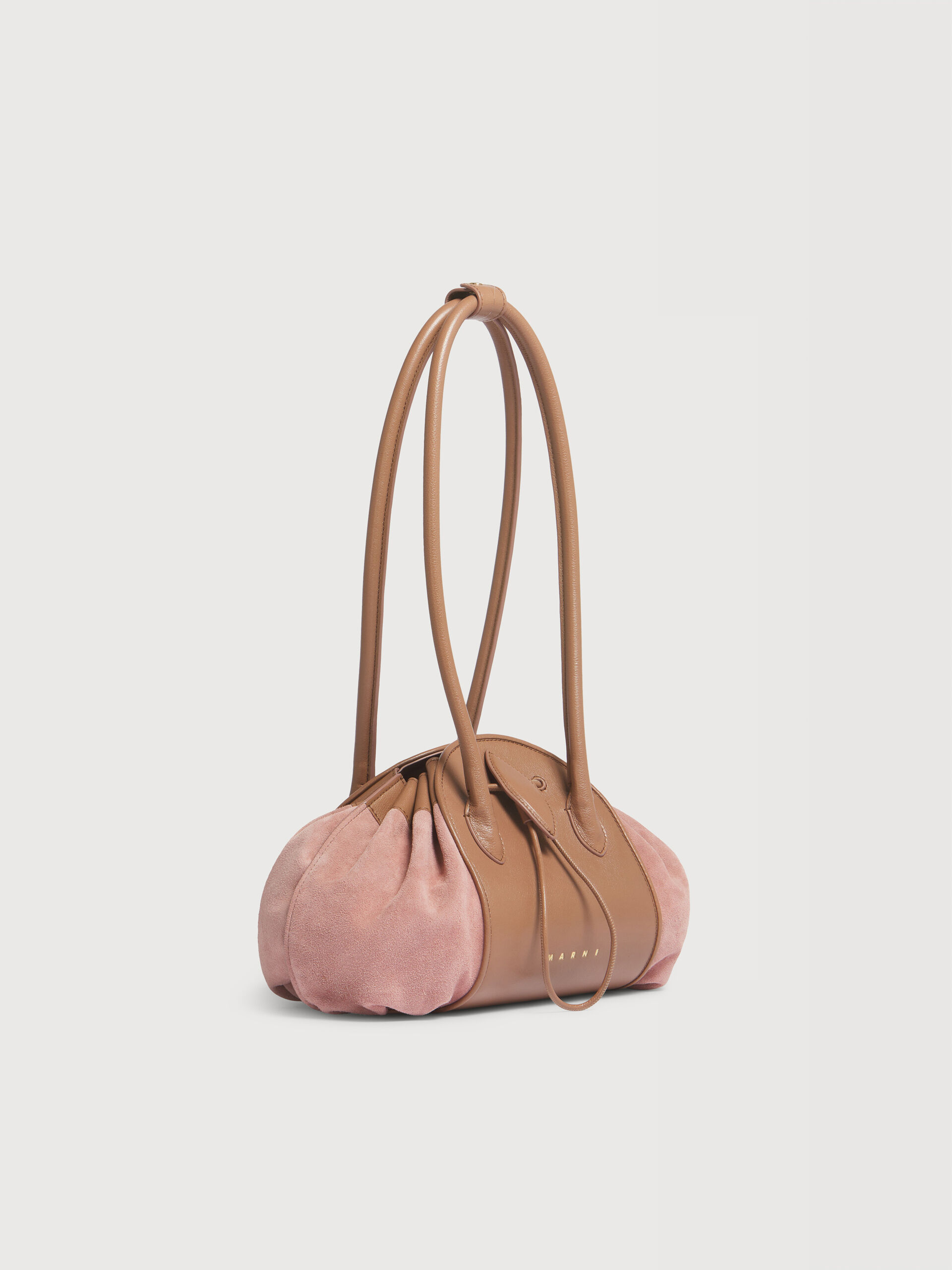 Pink leather and suede Tulipea shoulder bag | Marni